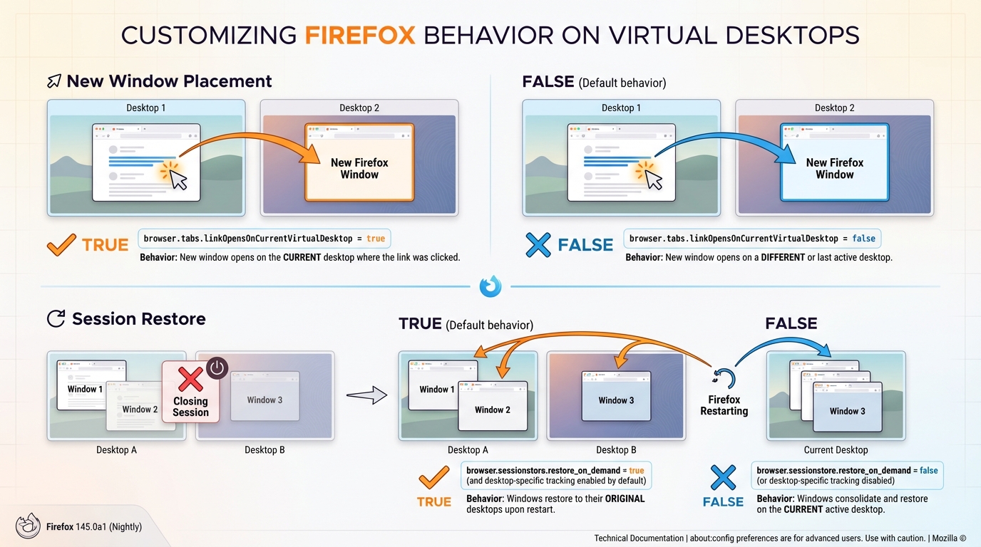 Firefox virtual desktop behavior