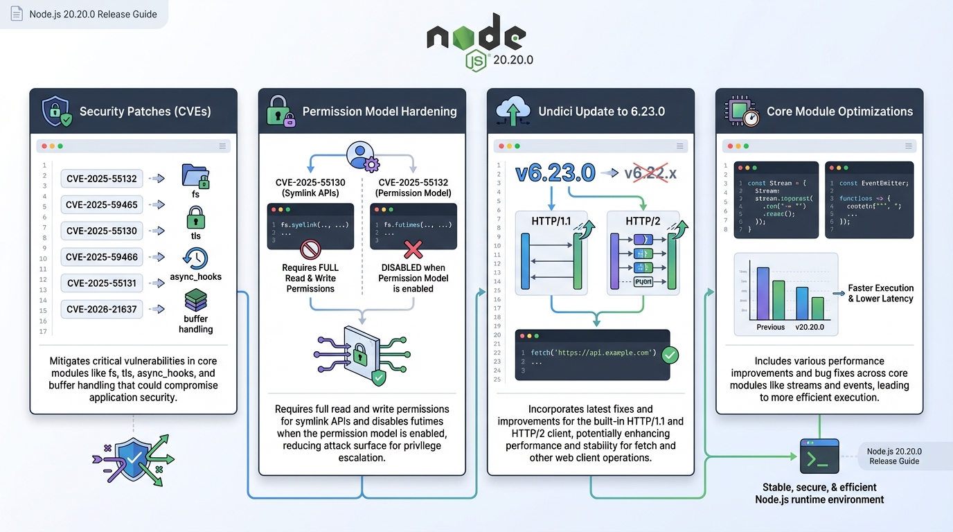 Node.js 20.20.0 release notes