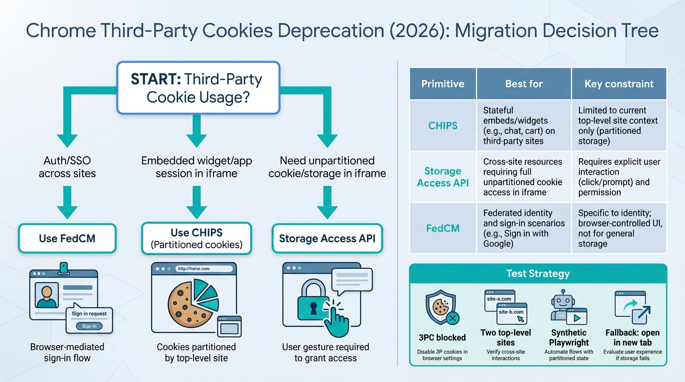 chrome third party cookies deprecation infographic