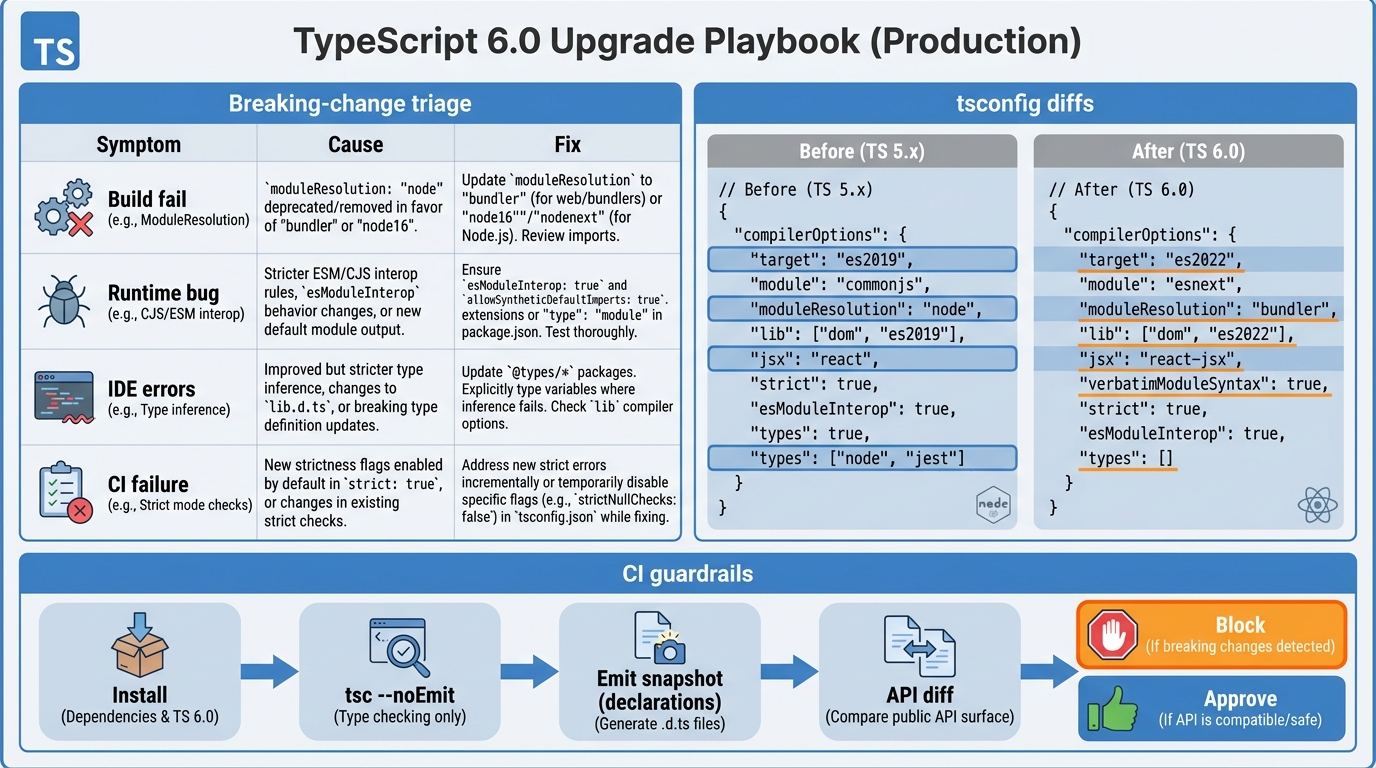 TypeScript 6.0 upgrade guide infographic