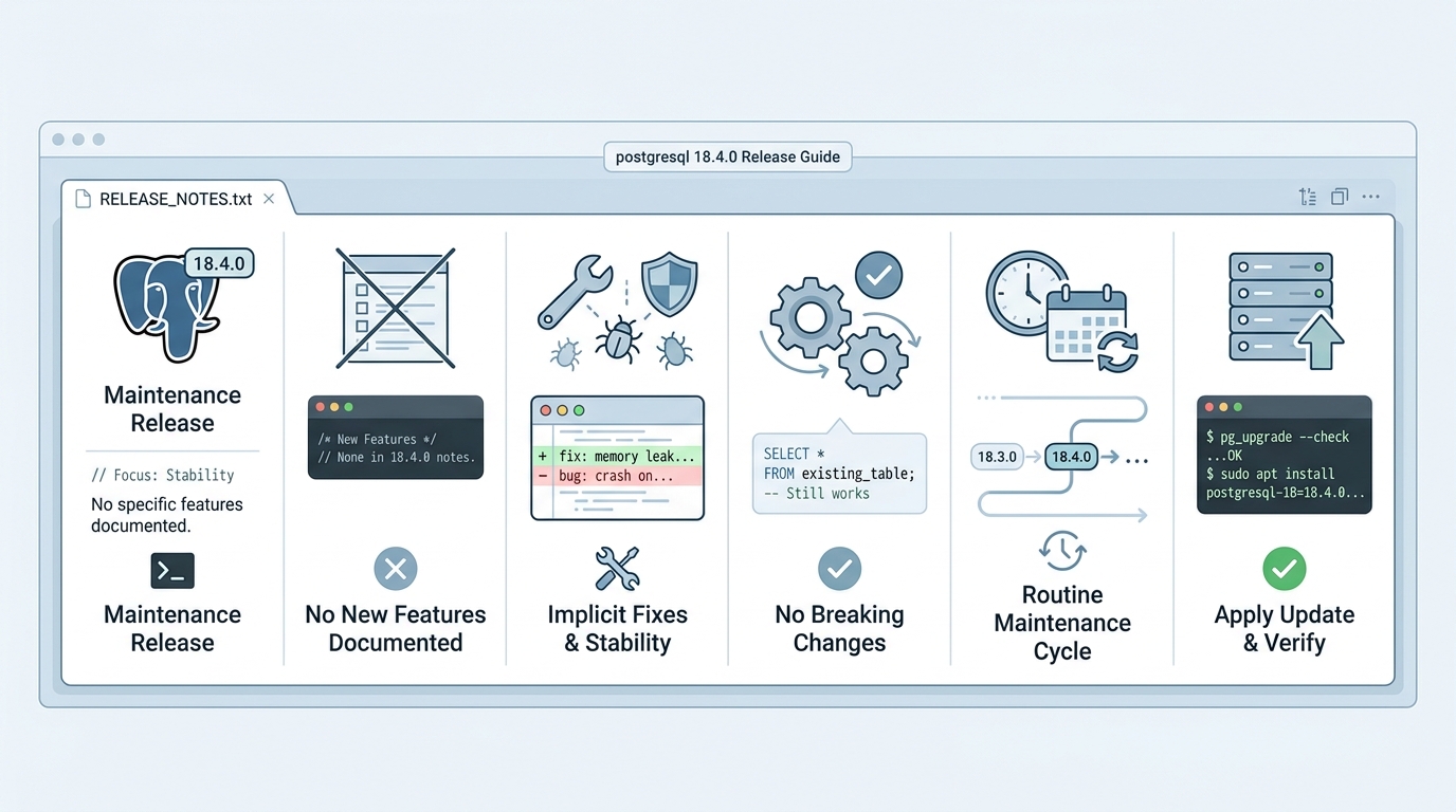 PostgreSQL 18.4.0 release notes