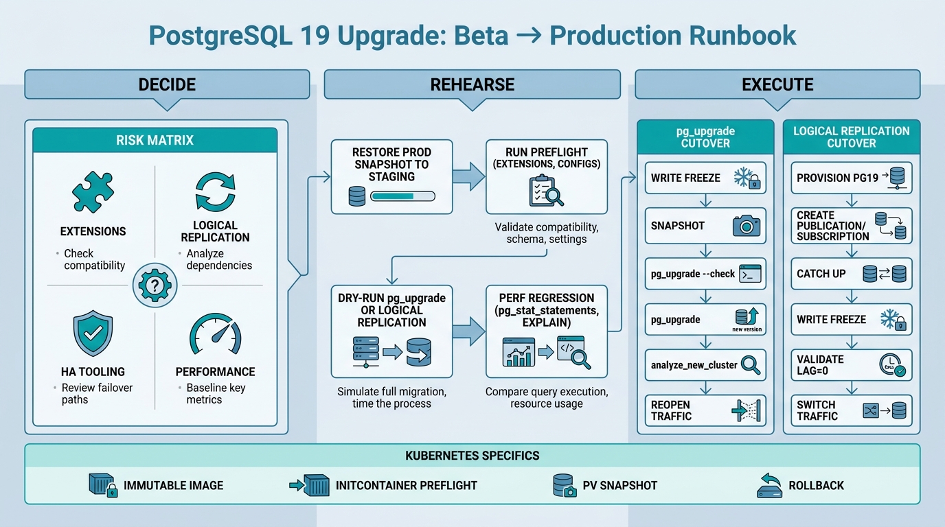 PostgreSQL 19 upgrade infographic
